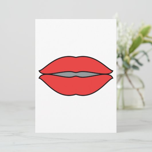 Vetgedrukte rode lippen Pop Art Kaart (Staand voorkant)