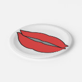 Vetgedrukte rode lippen Pop Art Papieren Bordje (Gekanteld)