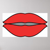 Vetgedrukte rode lippen Pop Art Poster