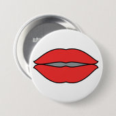 Vetgedrukte rode lippen Pop Art Ronde Button 7,6 Cm (Voorkant /achterkant)