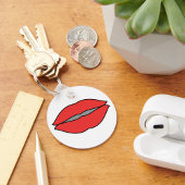Vetgedrukte rode lippen Pop Art Sleutelhanger