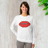 Vetgedrukte rode lippen Pop Art T-shirt