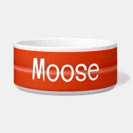 Vetgedrukte rode metalen textuur Pet Bowl met Moos Voerbakje