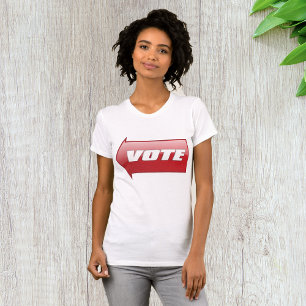 Vetgedrukte rode pijl voor stemmen in verkiezingsc t-shirt