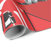 Vetgedrukte rode semi-truck Big Rig Trucker Cadeaupapier (Rol Hoek)