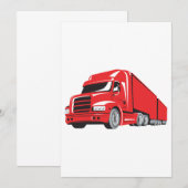 Vetgedrukte rode semi-truck Big Rig Trucker Kaart (Voorkant / Achterkant)