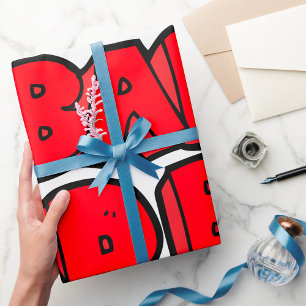 Vetgedrukte rode slechte graffiti stijl tekst cadeaupapier