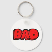 Vetgedrukte rode slechte graffiti stijl tekst sleutelhanger (Voorkant)