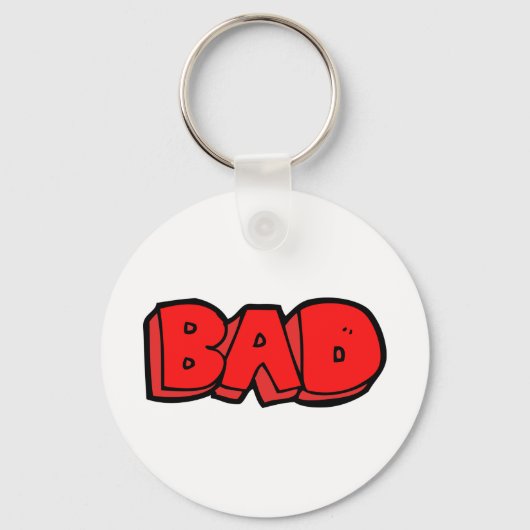 Vetgedrukte rode slechte graffiti stijl tekst sleutelhanger (Achterkant)