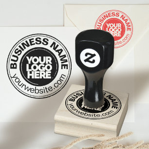Vetgedrukte Ronde Eyecatching Business Logo Custom Rubberstempel