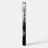 Vetgedrukte rook wervelt op zwart - Telefoonhoes iPhone Hoesje (Linkerkant)