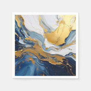 Vetgedrukte splash van goud en blauw servet
