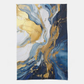 Vetgedrukte splash van goud en blauw theedoek (Verticaal)