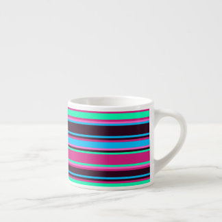 Vetgedrukte strepen in Magenta, Aqua en Blue Espre Espresso Kop