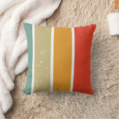 Vetgedrukte Sunset Retro Rainbow Stripes Kussen (Deken)
