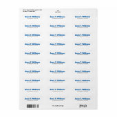 Vetgedrukte tekst Leesbaar Klassiek Elegant Blauw Etiket (Full Sheet)