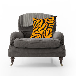 Vetgedrukte Tiger Stripes Patroon in Sinaasappel e Kussen