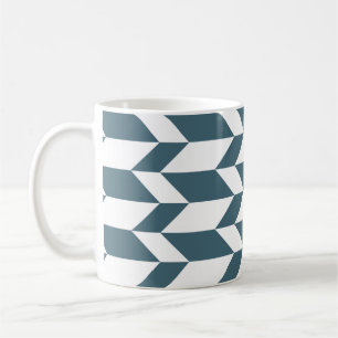 Vetgedrukte tweetonige pijl Chevron Stripe Blauw W Koffiemok