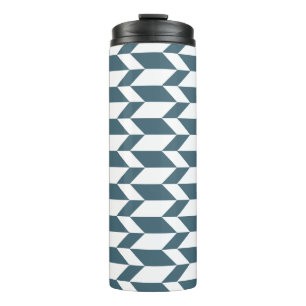 Vetgedrukte tweetonige pijl Chevron Stripe Blauw W Thermosbeker