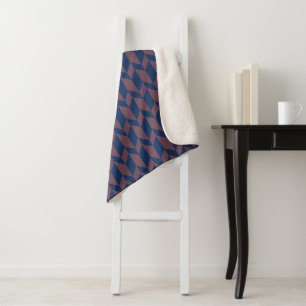 Vetgedrukte tweetonige pijl Chevron Stripe donkerb Sherpa Deken