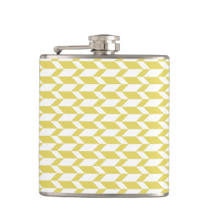 Vetgedrukte tweetonige pijl Chevron Stripe Geel Wi Heupfles