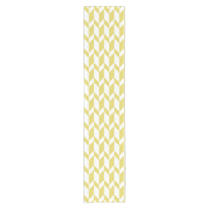 Vetgedrukte tweetonige pijl Chevron Stripe Geel Wi Korte Tafelloper