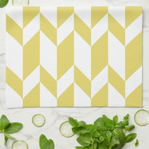 Vetgedrukte tweetonige pijl Chevron Stripe Geel Wi Theedoek