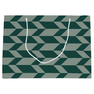 Vetgedrukte tweetonige pijl Chevron Stripe Groene  Groot Cadeauzakje