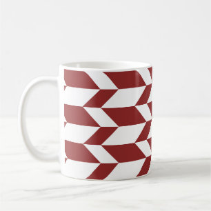Vetgedrukte tweetonige pijl Chevron Stripe Rood Wi Koffiemok