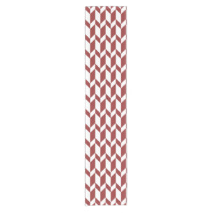 Vetgedrukte tweetonige pijl Chevron Stripe Rood Wi Korte Tafelloper