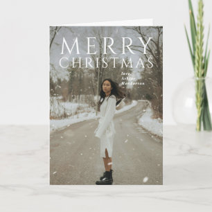 Vetgedrukte typografie Foto Moderne Kerstmis Feestdagen Kaart