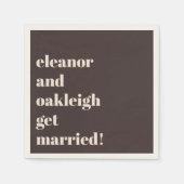 Vetgedrukte typografie Leuk bruin op maat gemaakte Servet (Voorkant)