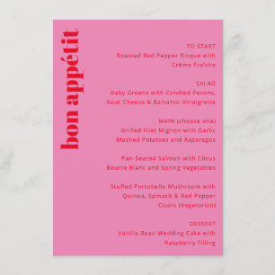Vetgedrukte typografie Levendig Roze Rood Modern W Menu