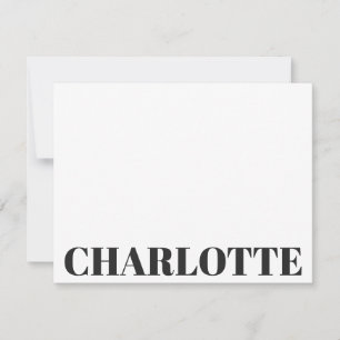 Vetgedrukte typografie Persoonlijke naam Zwart Wit Notitiekaartje