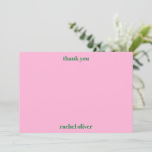 Vetgedrukte typografie Roze Groene Lieve Bat Mitzv Bedankkaart