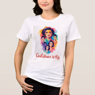 Vetgedrukte vrouwen Waterverf Portret Tri-Blend Shirt