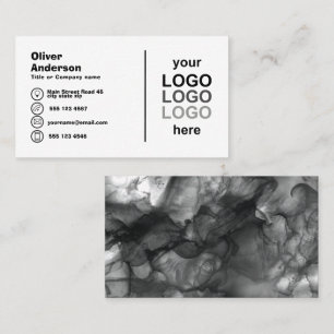 Vetgedrukte zwart-witte Logo Visitekaartje