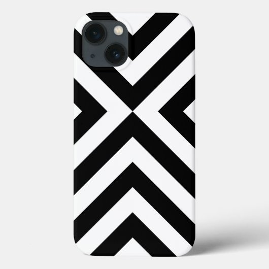 Vetgedrukte zwarte en witte Chevron Case-Mate iPhone Case (Achterkant)