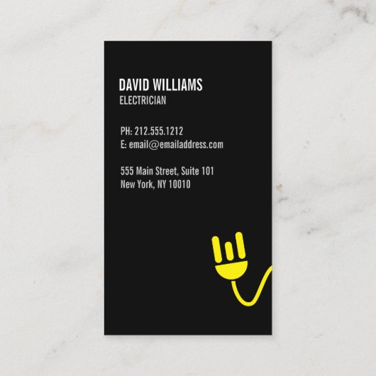 VETGEEL ELEKTRICIEN LOGO MODERN VISITEKAARTJE (Achterkant)