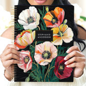Vetgeverfde Poppy Floral Aangepaste naam Planner