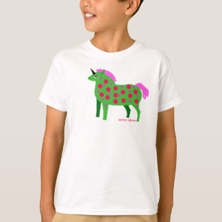 Vetgroen en roze Unicorn Kinder T-Shirt