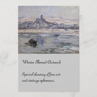 Vetheuil en Hiver Boat op de rivier Kaart