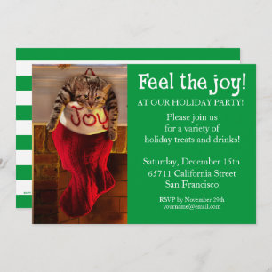 Vetkat met kerststaart kaart