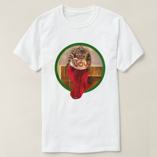Vetkat met kerststaart t-shirt (Design voorkant)