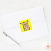Vetkat Vierkante Sticker (Envelop)