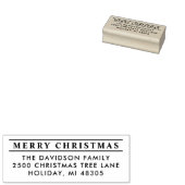 Vetlinnen Vierkant kerstretouradres Rubberstempel (Gestempeld)