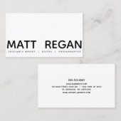 Vetminimalistisch modern professioneel visitekaartje (Voorkant / Achterkant)