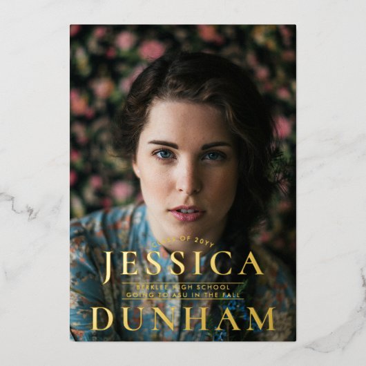 Vetnaam Serif Afstuderen Folie Uitnodiging (Voorkant)