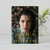 Vetnaam Serif Afstuderen Folie Uitnodiging (Staand Voorkant)