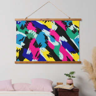 Vetoude Abstracte kunst in primaire kleuren Hangend Wandkleed